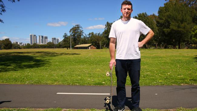 Skateboarder Ben Drayton at Meadowbank Park. Picture: Phil Rogers