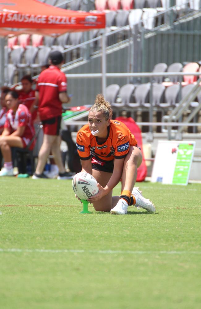 Leilani Tuqiri. Harvey Norman under-19s action between Redcliffe and the Brisbane Tigers. Sunday February 11, 2024.