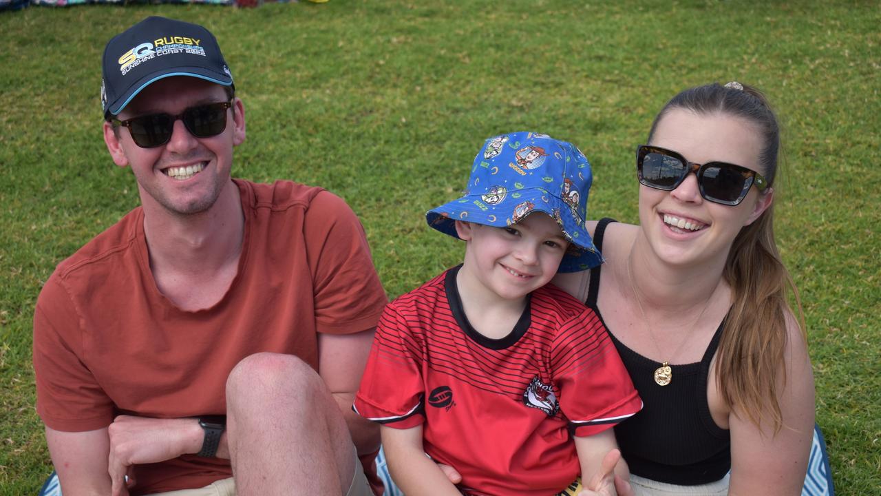 Kenny Knight, Sam Boholt and Logan Knight at the Sunshine Coast Rugby League Finals 2022.