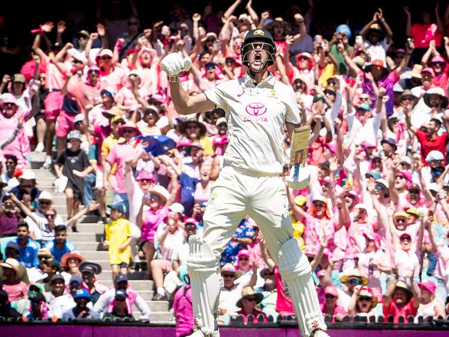 Beau Webster hits the winning runs on Test debut as Australia win the Border-Gavaskar trophy in Sydney. Photo: Tom Parrish