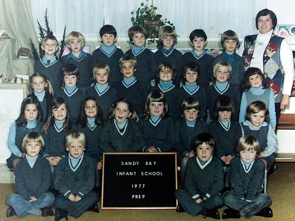 Sandy Bay Infant School photo from 1977 shows Mary Donaldson (2nd row, left).