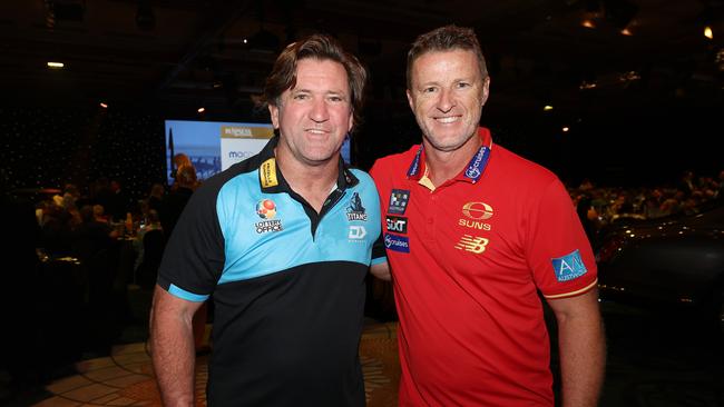 Des Hasler and Damian Harwick at the Star casino . Pic Annette Dew