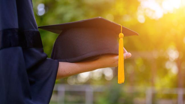 A young female student graduating from university