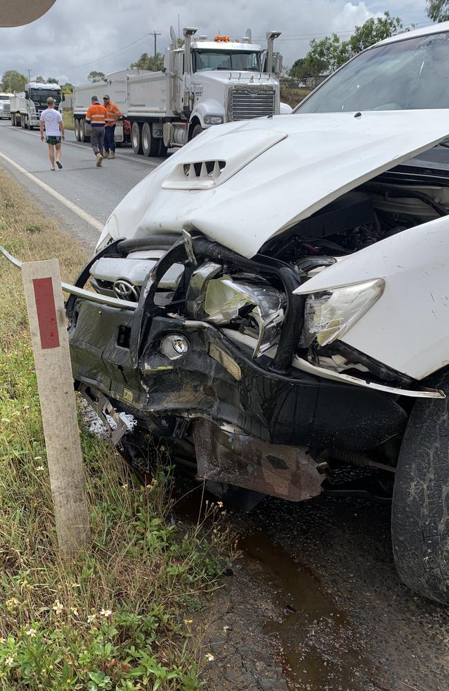 The crashed ute.