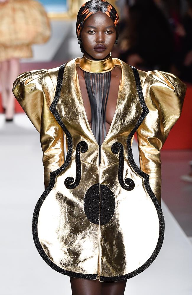 A metallic moment from Australian supermodel and Moschino muse, Adut Akech. Picture: Getty Images