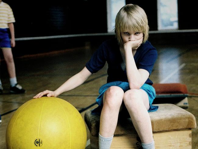 Kare Hedebrant (centre) as Oskar in a scene from Swedish film Let the Right One In.