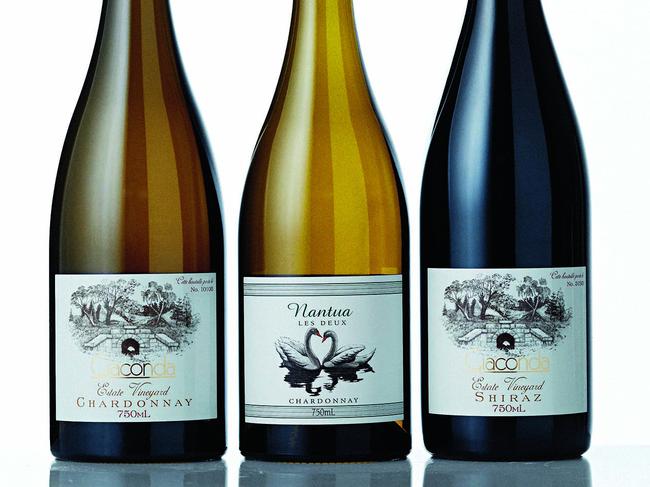 TWAM-20170325 EMBARGO FOR TWAM 25 MARCH 2017 NO REUSE WITHOUT PERMISSION 2015 Giaconda Estate Vineyard Chardonnay 2015 Giaconda Nantua Les Deux Chardonnay 2014 Giaconda Estate Vineyard Shiraz