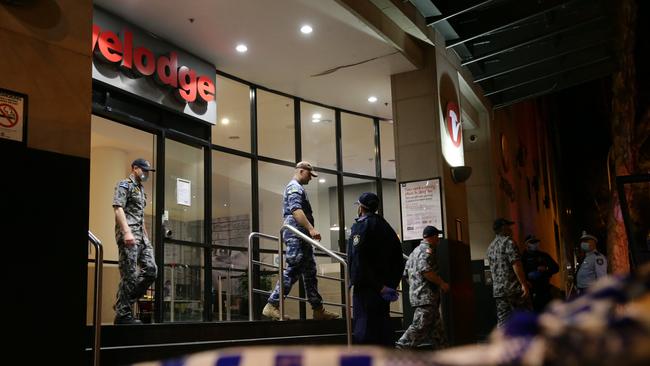 Hundreds of travellers who were in isolation at the Travelodge Hotel in Surry Hills were moved after the hotel was found not to be Covid-19 safe. Picture: Bill Hearne