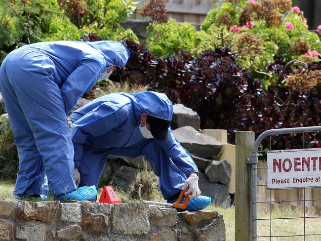 Police investigate a violent incident at the Burnie Dogs Home. Picture Chris Kidd