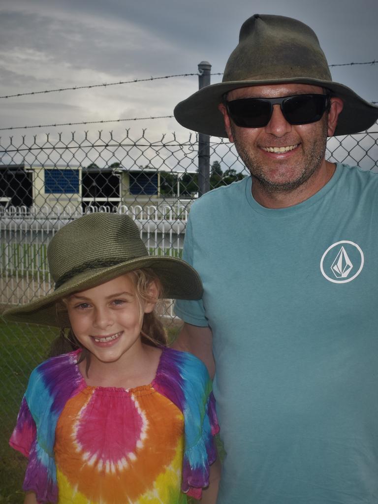 Kye Masters with his daughter Maya at the Blues, Brews &amp; BBQs Day at Clarence River Jockey Club on Sunday, 14th March, 2021. Photo Bill North / The Daily Examiner