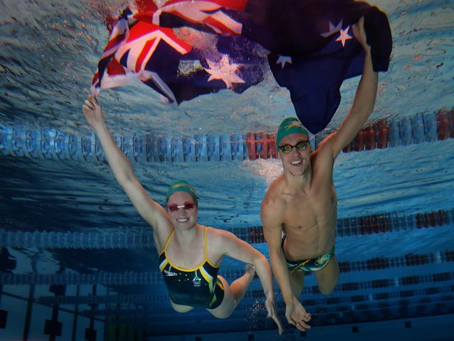 Australian swimming’s power couple Emily Seebohm and Mitch Larkin are tipped to medal. Picture: Adam Head