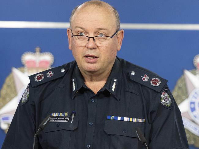 Victoria Police Chief Commissioner Graham Ashton speaks to the media during a press conference in relation to today?s High Court judgment and the Government?s announcement of a Royal Commission in Melbourne, Monday, December 3, 2018. (AAP Image/Ellen Smith) NO ARCHIVING