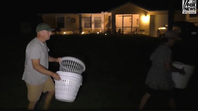 The Laundries collecting the baskets. Picture: Fox News Digital