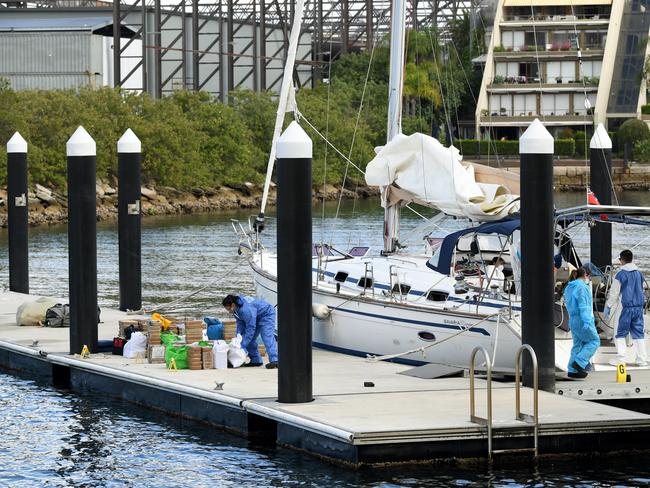 Police search the La Fayette in Balmain. Picture: AAP