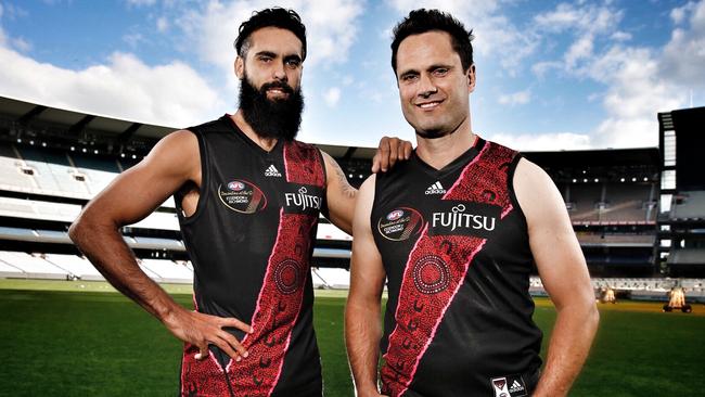 Gavin Wanganeen and Courtenay Dempsey at the MCG. Picture: Michael Klein