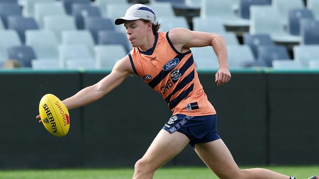 Oscar Brownless at Geelong training. Picture: Alison Wynd