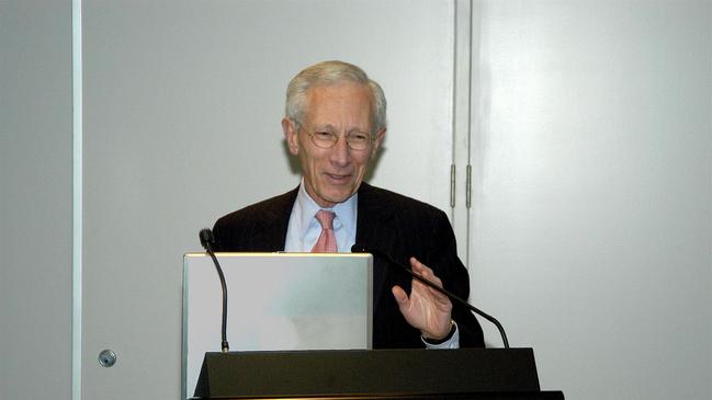 The late Stanley Fischer visiting the Reserve Bank of Australia for its 50th anniversary symposium. Picture: RBA
