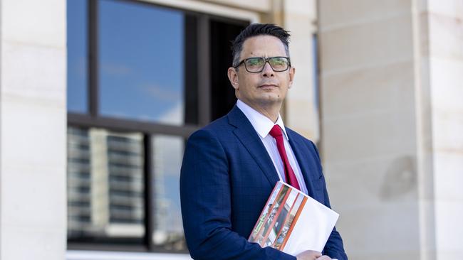 WA Treasurer Ben Wyatt at the steps of Parliament House.