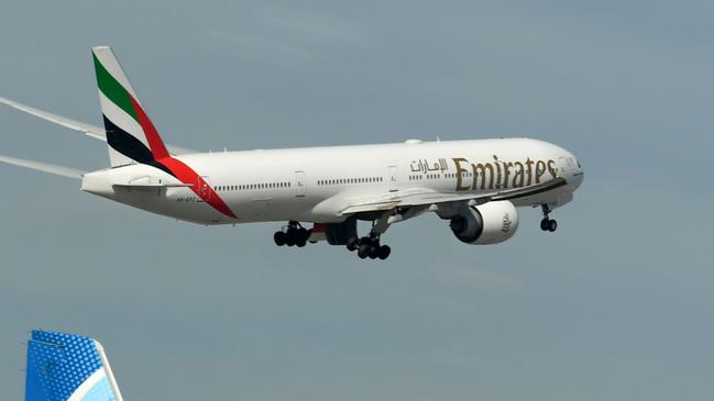 An Emirates aircraft takes off from Dubai International Airport. Picture: Karim Sahib/AFP