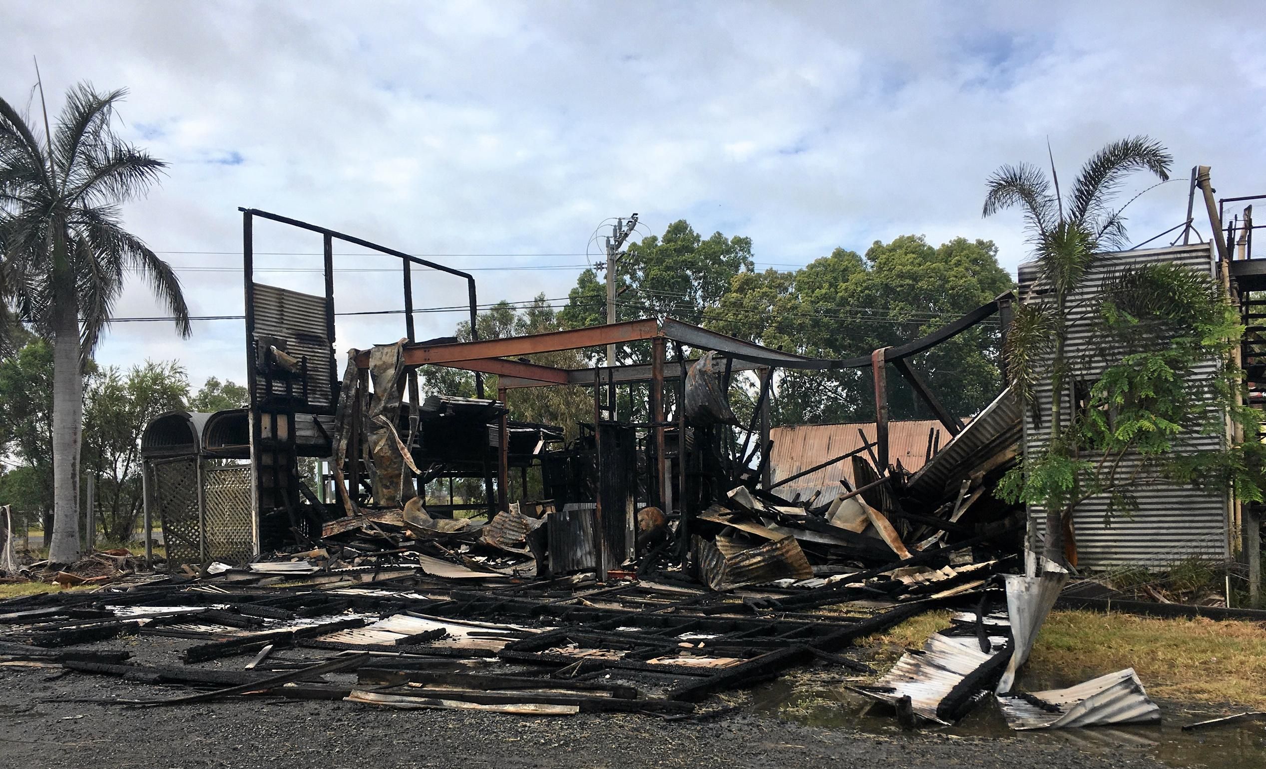 All that remains of the Archer Hotel after a fire destroyed the two-storey building on New Year's night. Picture: Shayla Bulloch