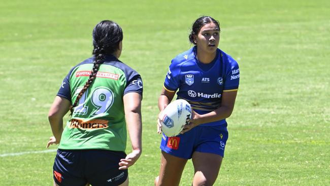 Picture: Martin Ollman. NSWRL Junior Reps 2025 Round 1. Tarsha Gale Cup - Canberra Raiders vs Parramatta Eels at Belconnen, 1 February 2025