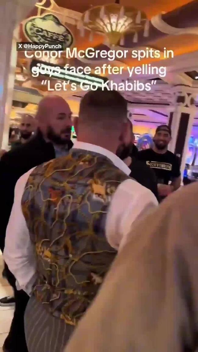 Conor McGregor spits in fan's face after taunt