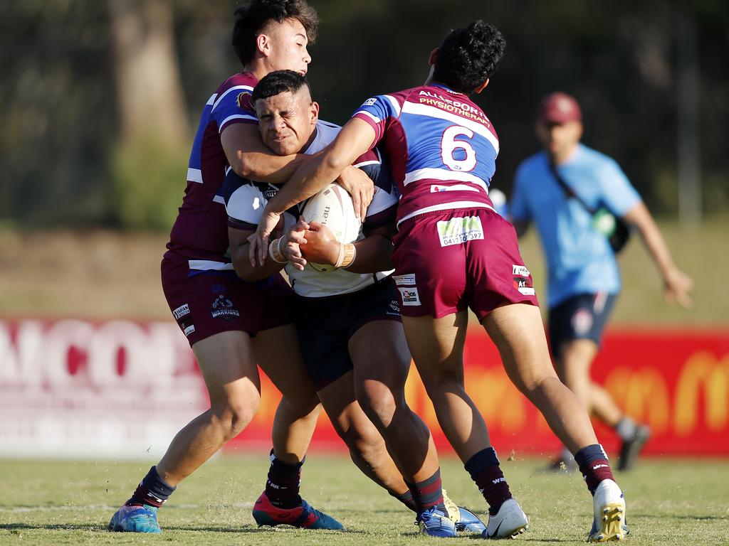 Josiah Pahulu of Ipswich in action against Wavell State High. Picture: Josh Woning