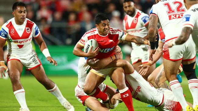 Anthony Milford took the line on against the Dragons and found success. (Photo by Chris Hyde/Getty Images)