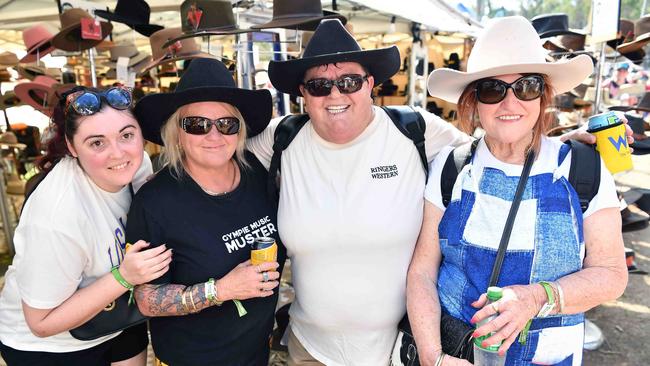 Courtney Vitler, Kerry Scrivo, Sonny Zig and Kathy O at the Gympie Muster. Picture: Patrick Woods.