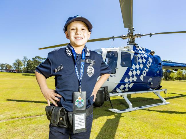 Christopher Lowe enjoying a QPS experience day at Queensland Police Oxley Academy, Wednesday, October 6, 2021 - Picture: Richard Walker