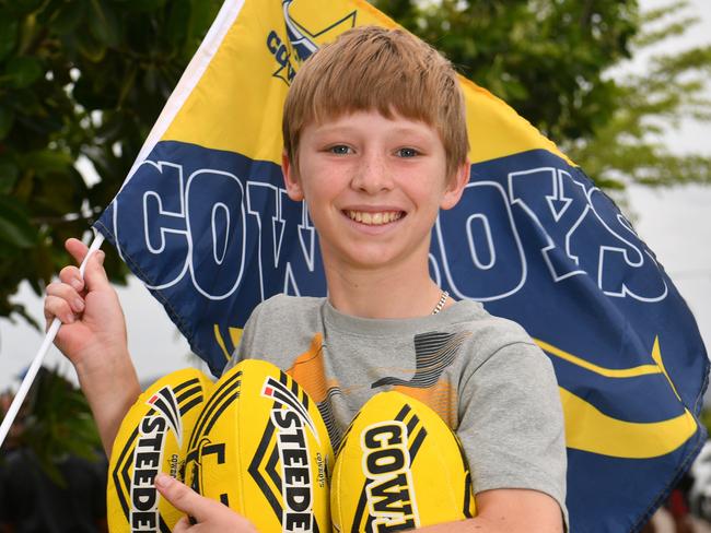 North Queensland Cowboys open training session at Cowboys HQ. Kai Lyon, 13. Picture: Evan Morgan