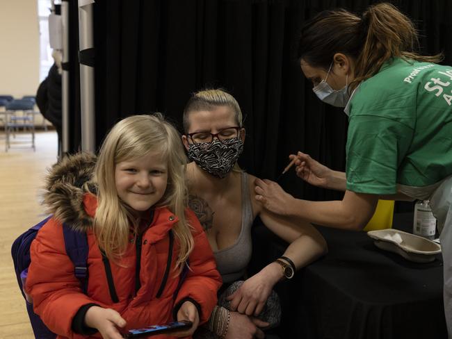 A woman receives the AstraZeneca jab in London. Picture: Getty Images