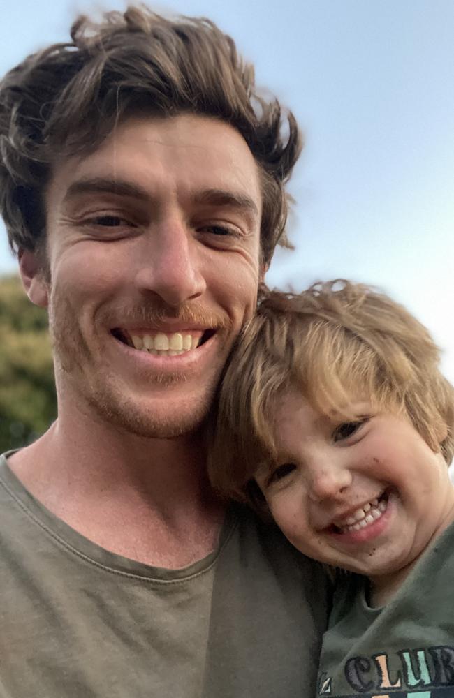 Matt Van Dommele and his son Harlen, who tragically died by drowning in November. Picture: Supplied