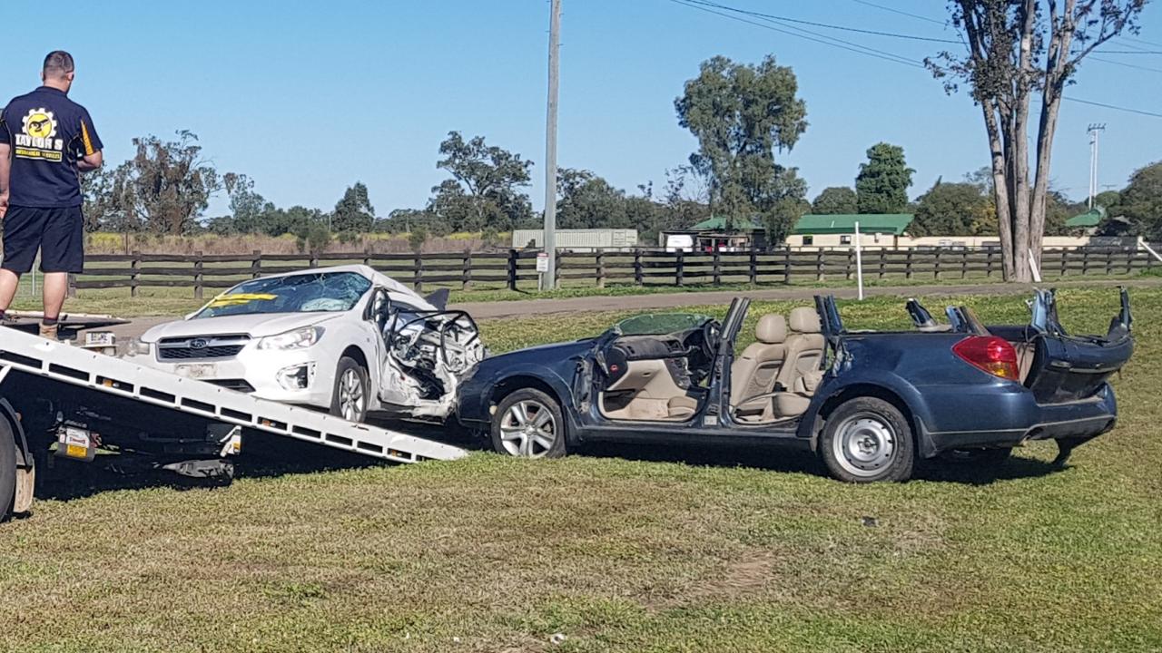 Roma police have staged a traffic crash to raise awareness during road safety week.