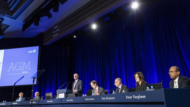 Board members face shareholders at the Grand Hyatt. Pic: AAP