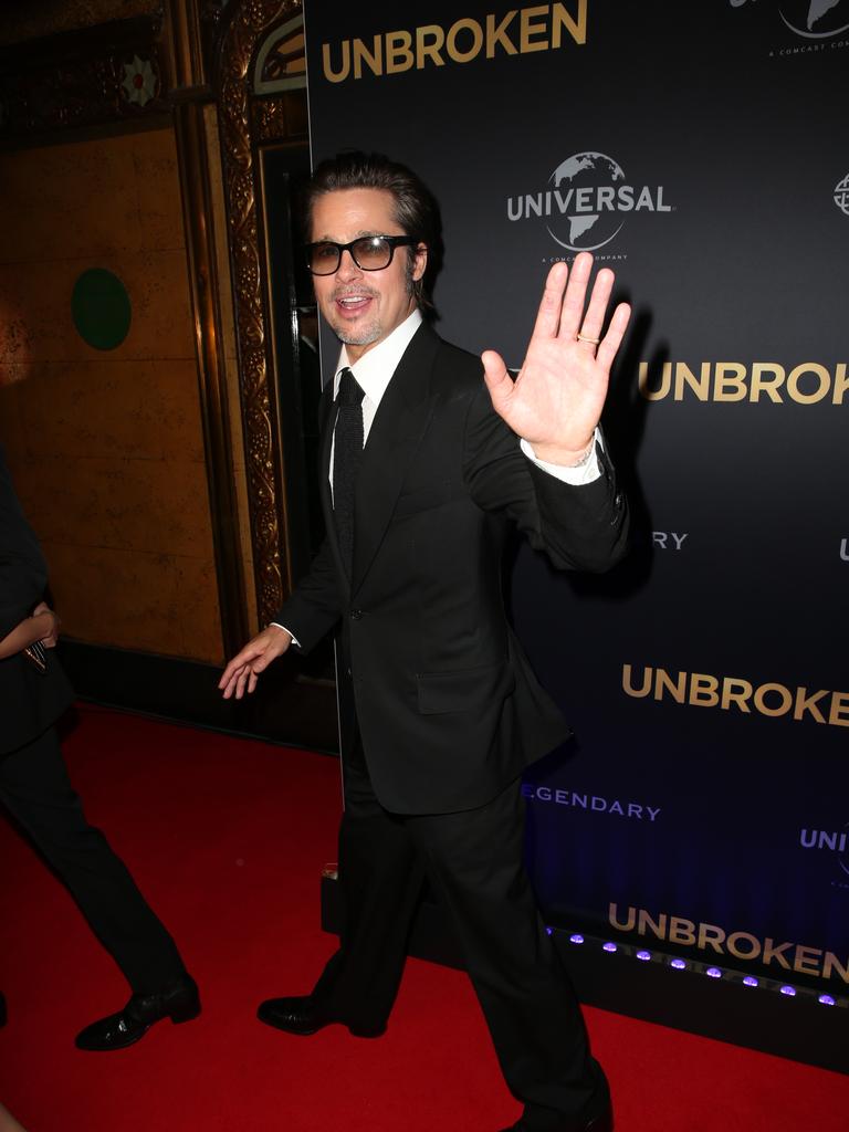 Brad Pitt at the Australian premier of the Angelina directed feature film Unbroken at The State Theater in Sydney. Picture: Richard Dobson