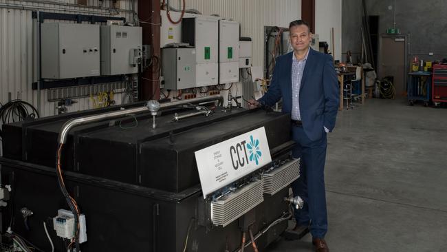 CCT Energy Storage chief executive Serge Bondarenko at the Lonsdale plant. Picture supplied by Hughes PR 