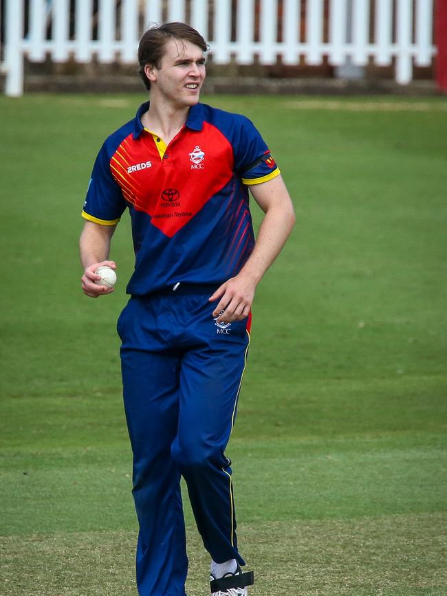 Mosman bowler Matthew Moran. Picture: Kate Zarifeh