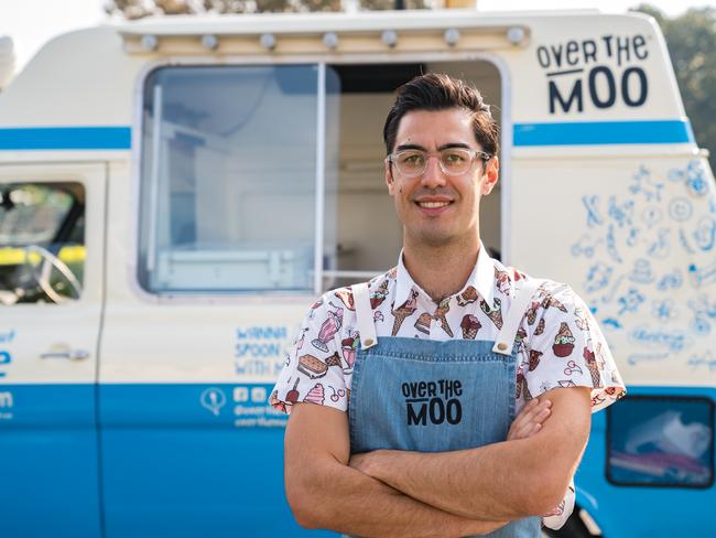 Alexander Houseman in front of his Over The Moo truck.