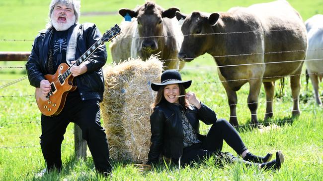 Adelaide musicians Lenny Rose and Leanne Paech . Picture: Mark Brake