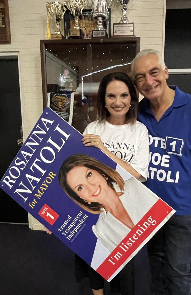 Sunshine Coast mayoral candidate Rosanna Natoli with her husband Division 4 councillor candidate Joe Natoli.