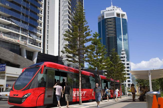 <p>2007: A bus rapid transit system as it would look on Gold Coast roads.</p>