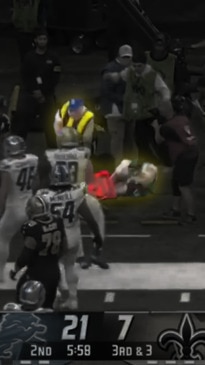 NFL player injures official's leg in freak game accident