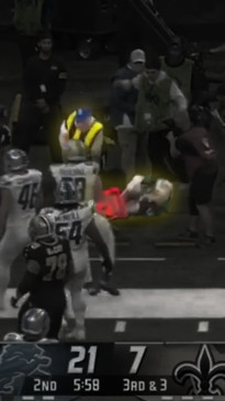 NFL player injures official's leg in freak game accident