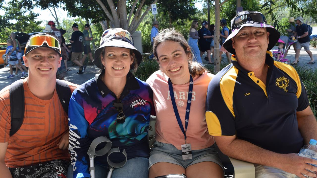 Owen (Left to right), Wendy, Ella, and Tom Gardiner at the Rockynats in the CBD on Sunday, April 17.