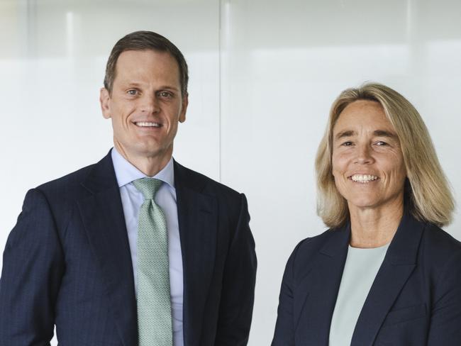 Co-chief executives of Jarden Group Aidan Allen (left) and Sarah Rennie