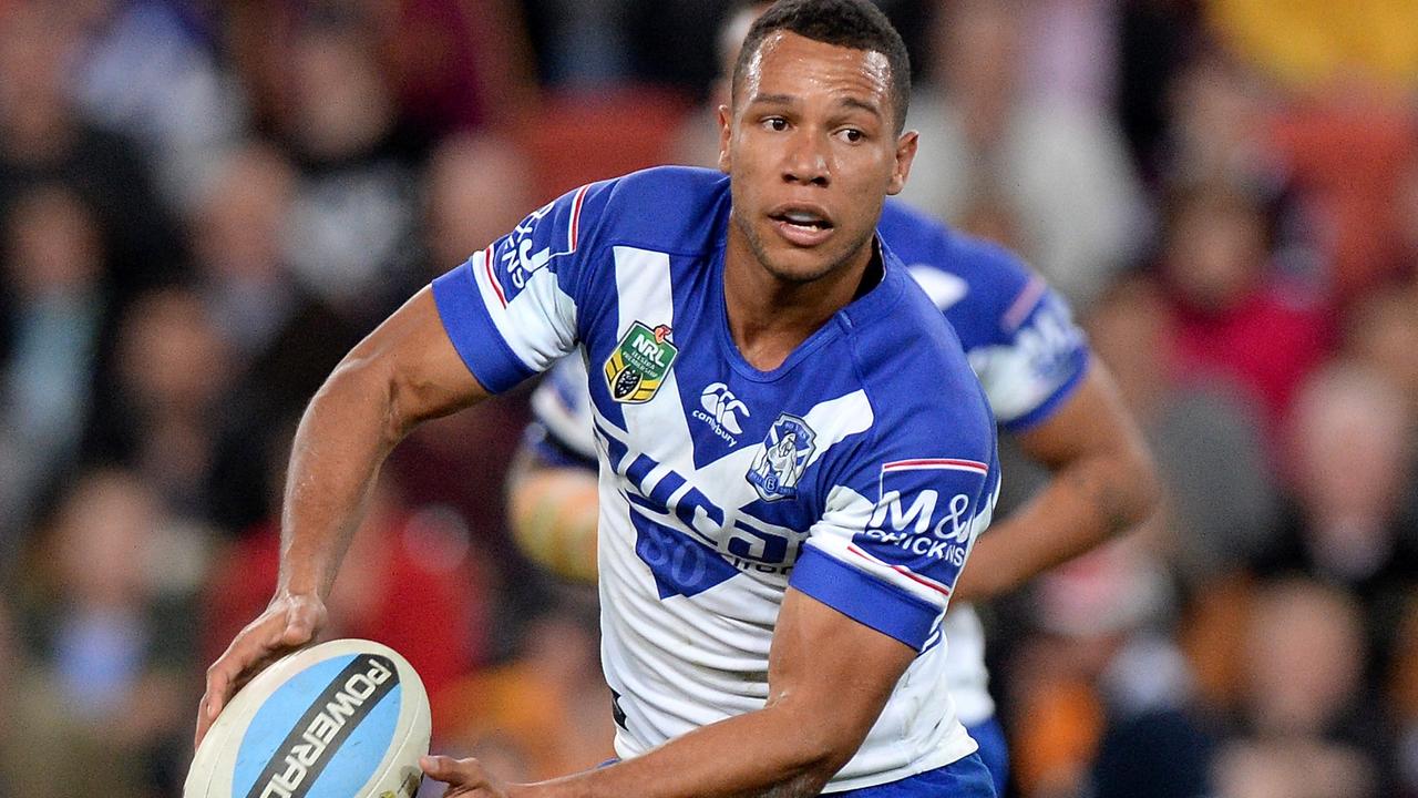 during the round 22 NRL match between the Brisbane Broncos and the Canterbury Bulldogs at Suncorp Stadium on August 7, 2015 in Brisbane, Australia.