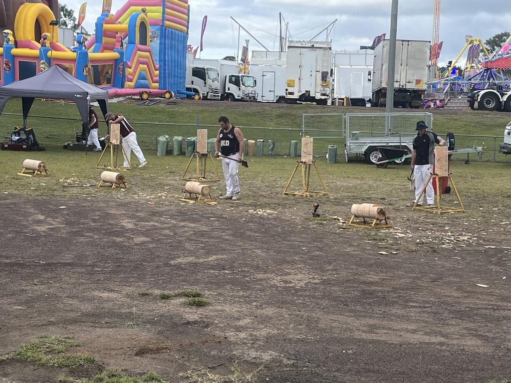 The woodchop at the Fraser Coast Show.