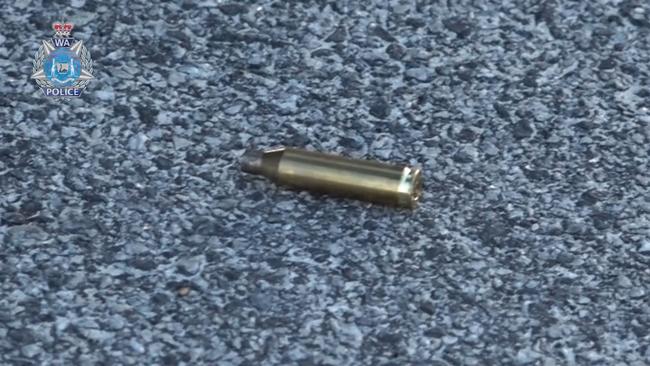 One of the bullet shells found in the car park where the 15-year-old, believed to be a former student, carried out the shooting.