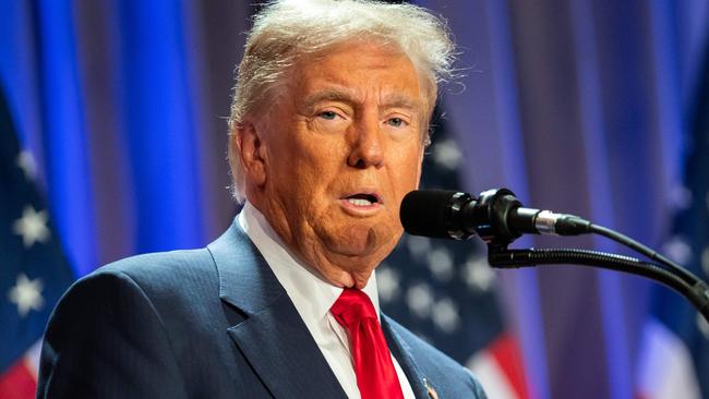 US President-elect Donald Trump speaks during a meeting with House Republicans at the Hyatt Regency hotel in Washington, DC on November 13, 2024. (Photo by ALLISON ROBBERT / POOL / AFP)